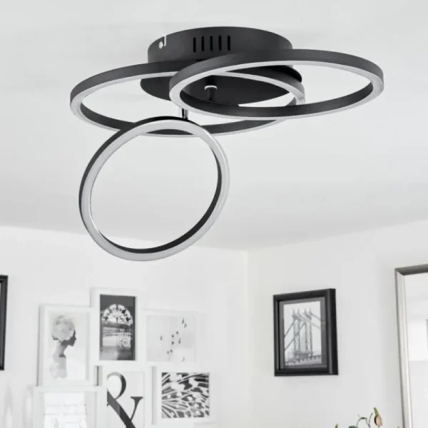 hofstein Plafonnier Malanie LED Noir, 1 lumière* Lampes Modernes