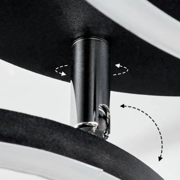 hofstein Plafonnier Malanie LED Noir, 1 lumière* Lampes Modernes