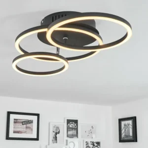 hofstein Plafonnier Malanie LED Noir, 1 lumière* Lampes Modernes