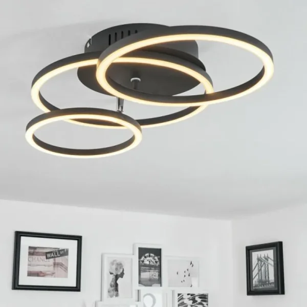 hofstein Plafonnier Malanie LED Noir, 1 lumière* Lampes Modernes
