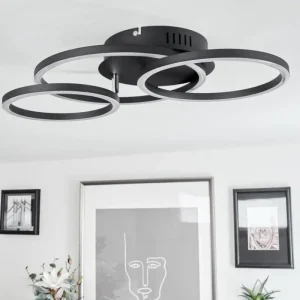 hofstein Plafonnier Malanie LED Noir, 1 lumière* Lampes Modernes