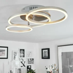 hofstein Plafonnier Malanje LED Nickel mat, 3 lumières* Lampes Modernes