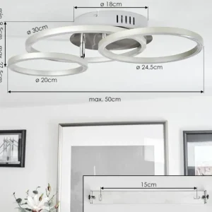 hofstein Plafonnier Malanje LED Nickel mat, 3 lumières* Lampes Modernes