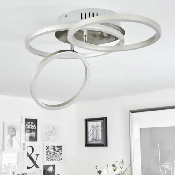 hofstein Plafonnier Malanje LED Nickel mat, 3 lumières* Lampes Modernes