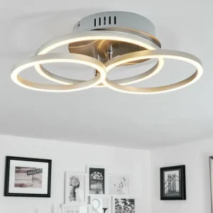 hofstein Plafonnier Malanje LED Nickel mat, 3 lumières* Lampes Modernes
