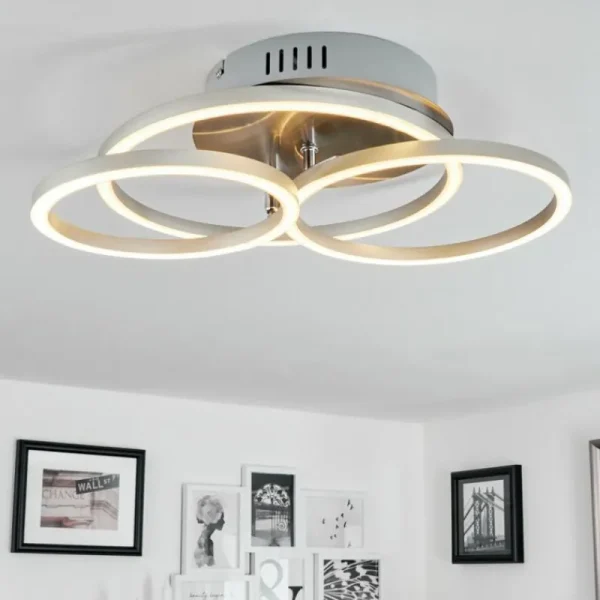 hofstein Plafonnier Malanje LED Nickel mat, 3 lumières* Lampes Modernes