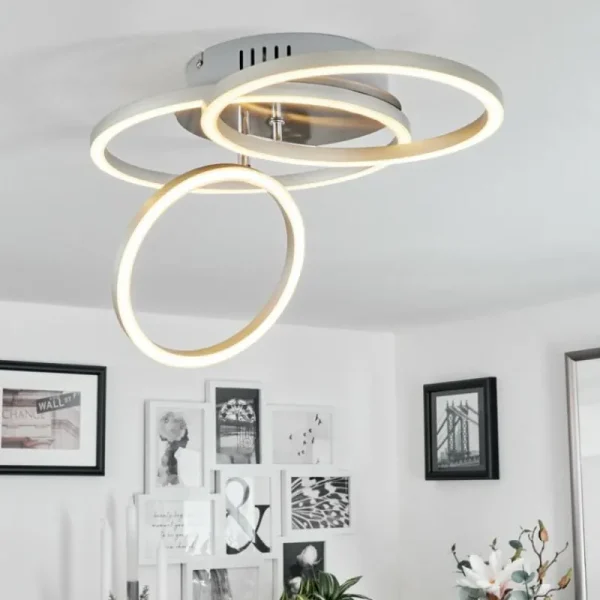 hofstein Plafonnier Malanje LED Nickel mat, 3 lumières* Lampes Modernes