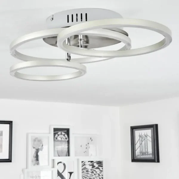 hofstein Plafonnier Malanje LED Nickel mat, 3 lumières* Lampes Modernes