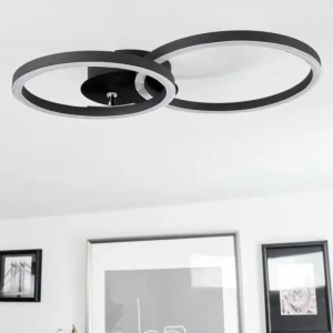 hofstein Plafonnier Malanje LED Noir, 2 lumières* Lampes Modernes