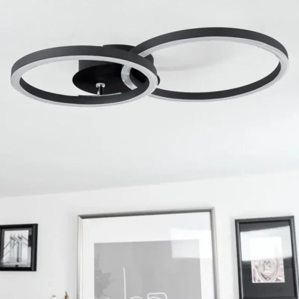 hofstein Plafonnier Malanje LED Noir, 2 lumières* Lampes Modernes