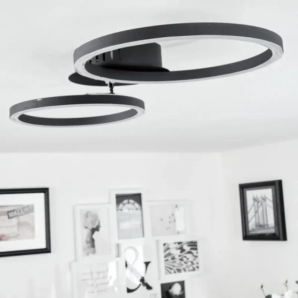 hofstein Plafonnier Malanje LED Noir, 2 lumières* Lampes Modernes