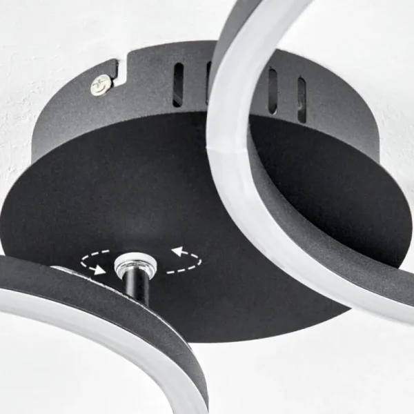 hofstein Plafonnier Malanje LED Noir, 2 lumières* Lampes Modernes