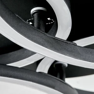 hofstein Plafonnier Malanje LED Noir, 4 lumières* Lampes Modernes