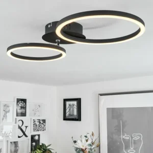 hofstein Plafonnier Malanje LED Noir, 2 lumières* Lampes Modernes