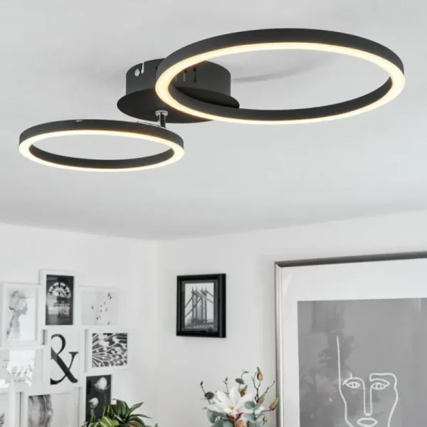 hofstein Plafonnier Malanje LED Noir, 2 lumières* Lampes Modernes