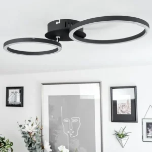hofstein Plafonnier Malanje LED Noir, 2 lumières* Lampes Modernes