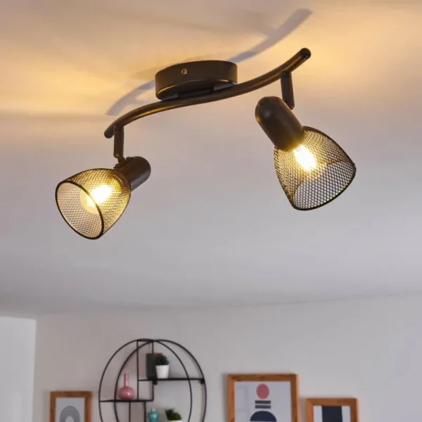 hofstein Plafonnier Malawi Noir, 2 lumières* Lampes Modernes