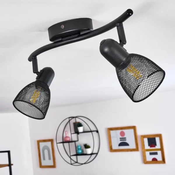 hofstein Plafonnier Malawi Noir, 2 lumières* Lampes Modernes
