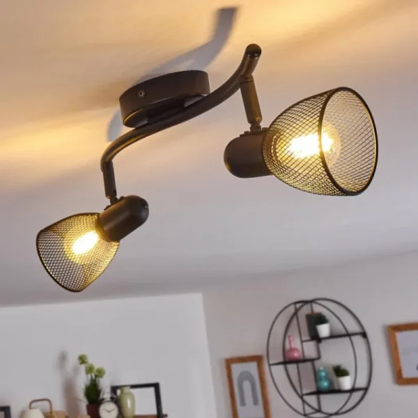 hofstein Plafonnier Malawi Noir, 2 lumières* Lampes Modernes