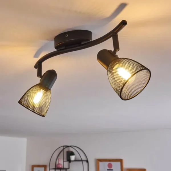 hofstein Plafonnier Malawi Noir, 2 lumières* Lampes Modernes