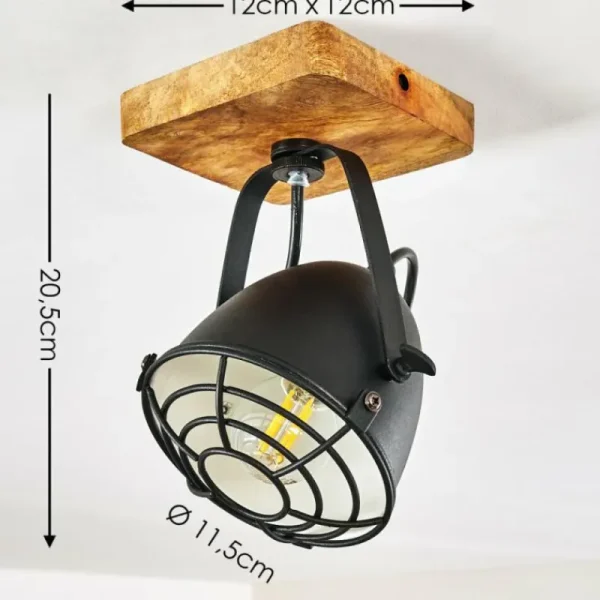 hofstein Plafonnier Malix Brun, Noir, 1 lumière* Lampes Modernes