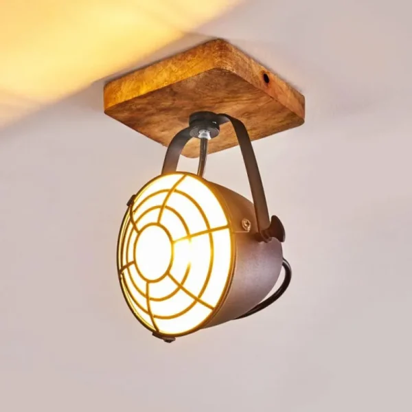 hofstein Plafonnier Malix Brun, Noir, 1 lumière* Lampes Modernes