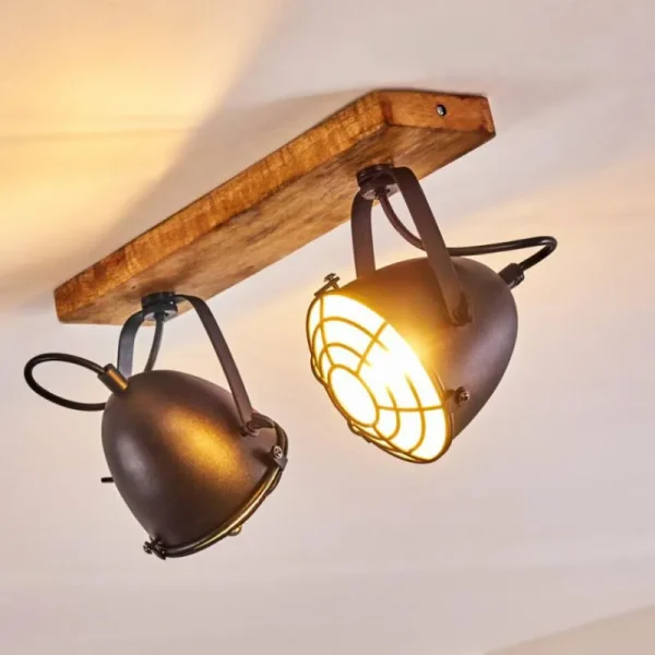 hofstein Plafonnier Malix Brun, Noir, 2 lumières* Lampes Modernes