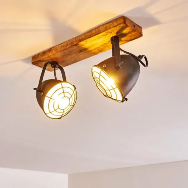 hofstein Plafonnier Malix Brun, Noir, 2 lumières* Lampes Modernes