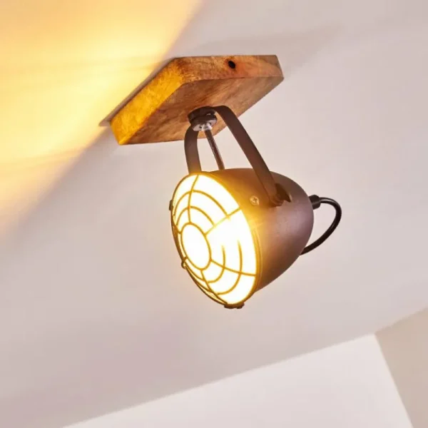 hofstein Plafonnier Malix Brun, Noir, 1 lumière* Lampes Modernes