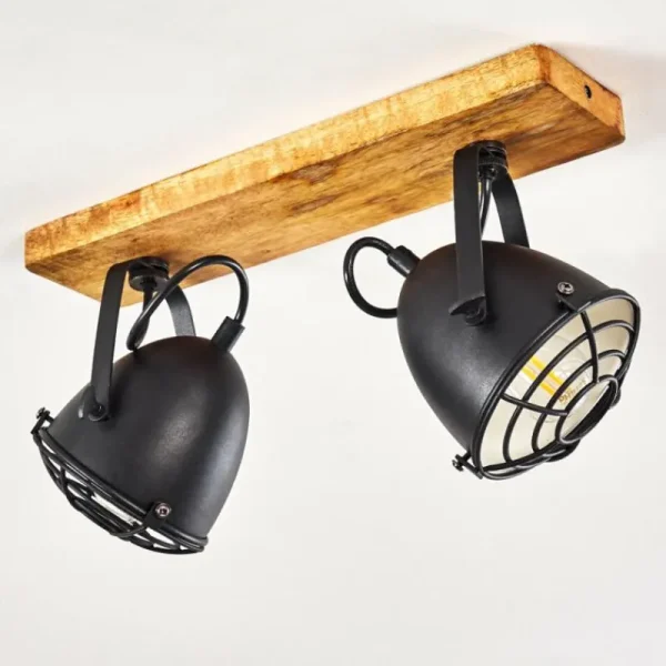 hofstein Plafonnier Malix Brun, Noir, 2 lumières* Lampes Modernes