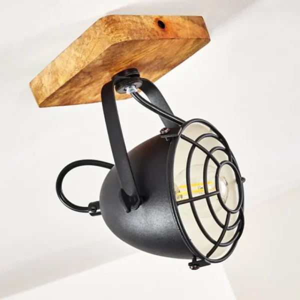 hofstein Plafonnier Malix Brun, Noir, 1 lumière* Lampes Modernes