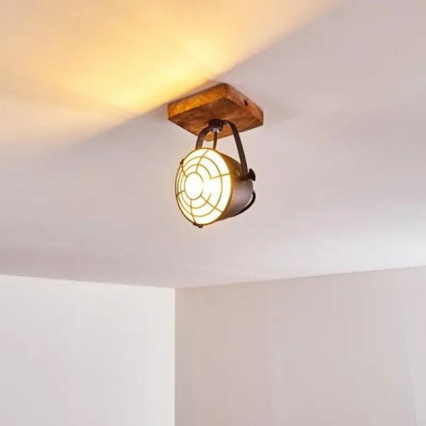 hofstein Plafonnier Malix Brun, Noir, 1 lumière* Lampes Modernes
