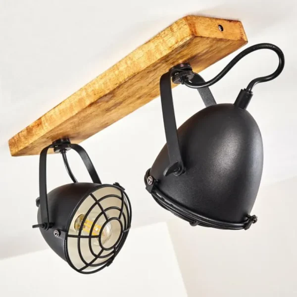 hofstein Plafonnier Malix Brun, Noir, 2 lumières* Lampes Modernes
