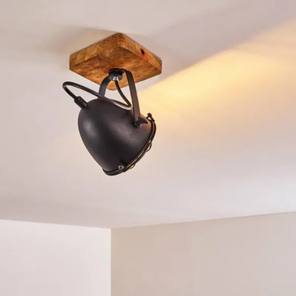 hofstein Plafonnier Malix Brun, Noir, 1 lumière* Lampes Modernes