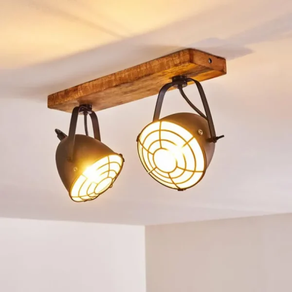 hofstein Plafonnier Malix Brun, Noir, 2 lumières* Lampes Modernes