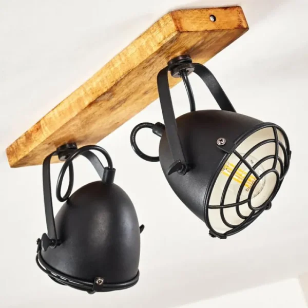 hofstein Plafonnier Malix Brun, Noir, 2 lumières* Lampes Modernes