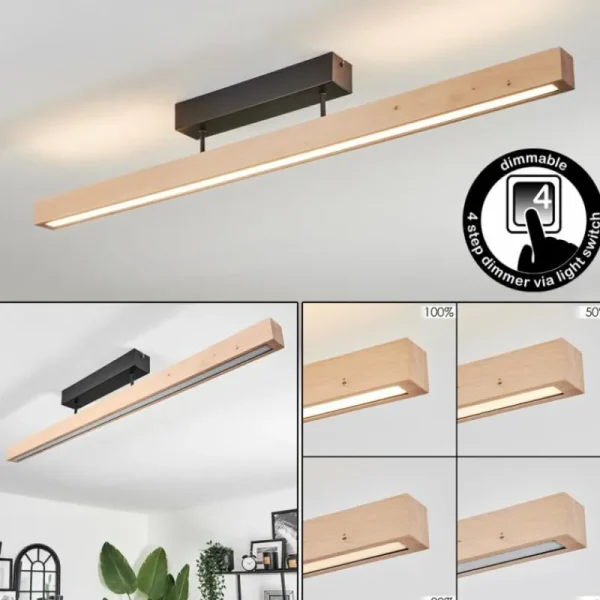 hofstein Plafonnier Mansupa LED Écru, Noir, 3 lumières* Lampes Modernes