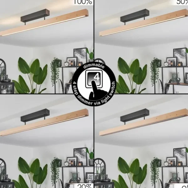 hofstein Plafonnier Mansupa LED Écru, Noir, 3 lumières* Lampes Modernes