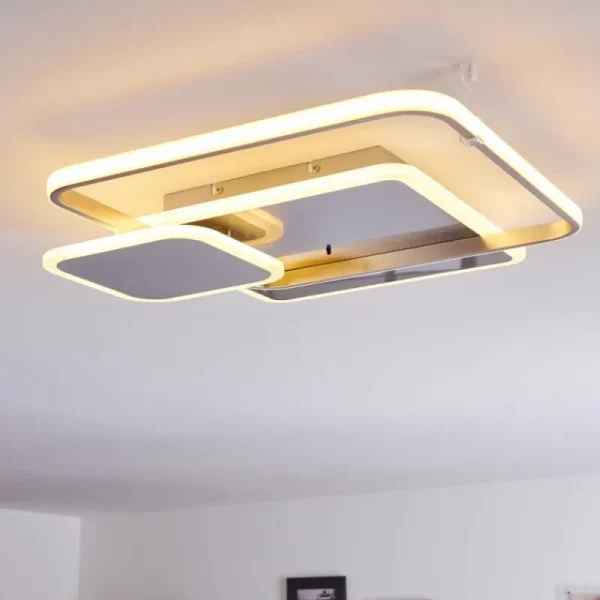hofstein Plafonnier ManzanalesÂ  LED Chrome, 1 lumière, Télécommandes* Lampes Modernes