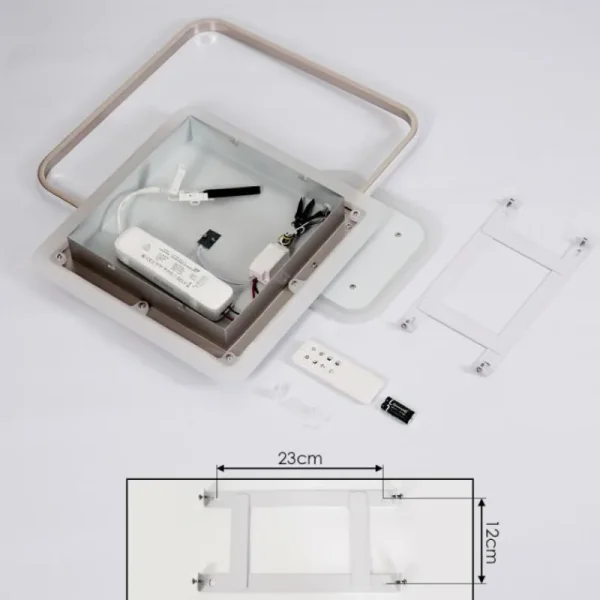 hofstein Plafonnier ManzanalesÂ  LED Chrome, 1 lumière, Télécommandes* Lampes Modernes