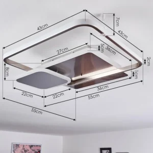 hofstein Plafonnier ManzanalesÂ  LED Chrome, 1 lumière, Télécommandes* Lampes Modernes