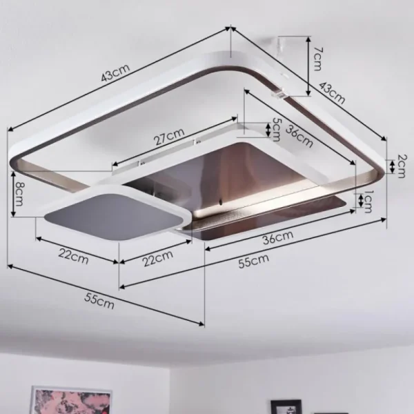 hofstein Plafonnier ManzanalesÂ  LED Chrome, 1 lumière, Télécommandes* Lampes Modernes