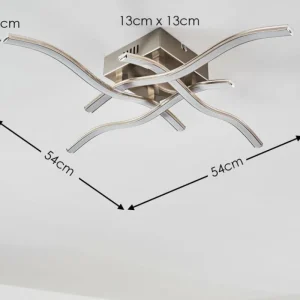 hofstein Plafonnier Mapleton LED Nickel mat, 4 lumières* Lampes Modernes
