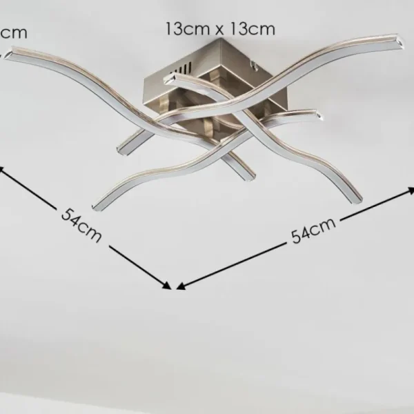 hofstein Plafonnier Mapleton LED Nickel mat, 4 lumières* Lampes Modernes