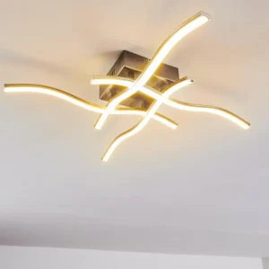 hofstein Plafonnier Mapleton LED Nickel mat, 4 lumières* Lampes Modernes