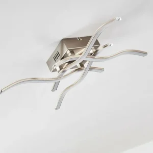 hofstein Plafonnier Mapleton LED Nickel mat, 4 lumières* Lampes Modernes