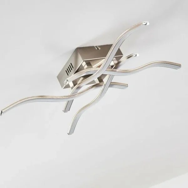 hofstein Plafonnier Mapleton LED Nickel mat, 4 lumières* Lampes Modernes