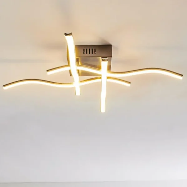 hofstein Plafonnier Mapleton LED Nickel mat, 4 lumières* Lampes Modernes