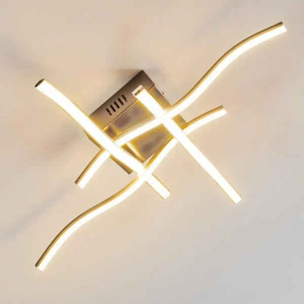 hofstein Plafonnier Mapleton LED Nickel mat, 4 lumières* Lampes Modernes