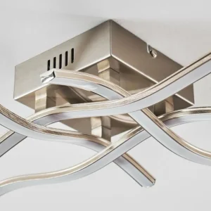 hofstein Plafonnier Mapleton LED Nickel mat, 4 lumières* Lampes Modernes